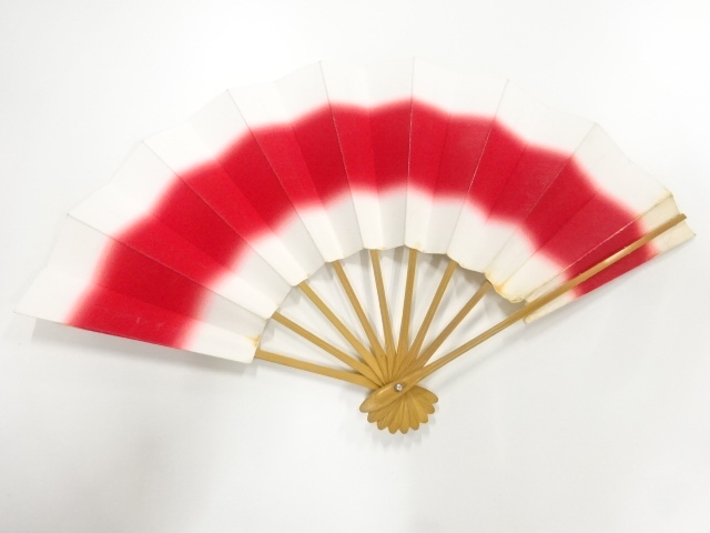 JAPANESE KIMONO / ANTIQUE MAI-OUGI (FOLDING FAN FOR DANCE) / BOKASHI